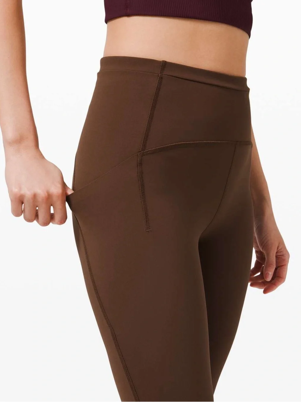 Lululemon Swift Speed High-Rise Cropped Leggings in Brown Earth, 21” SZ 10